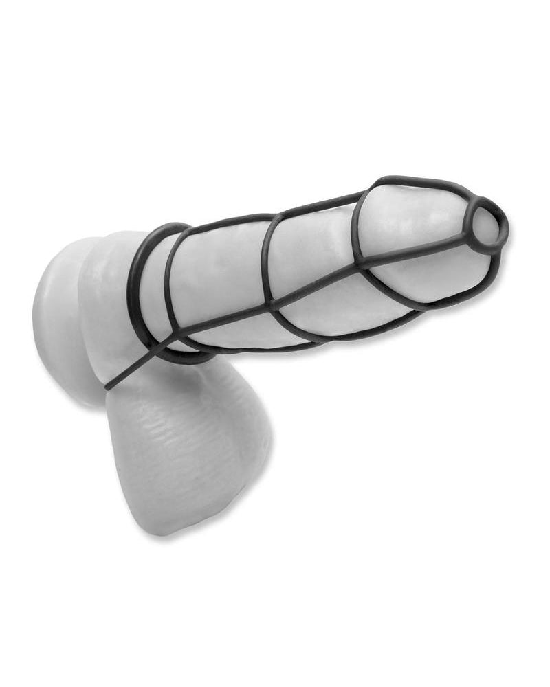 Conjunto de jaula y anillo para pene Elite de Fetish Fantasy, color negro