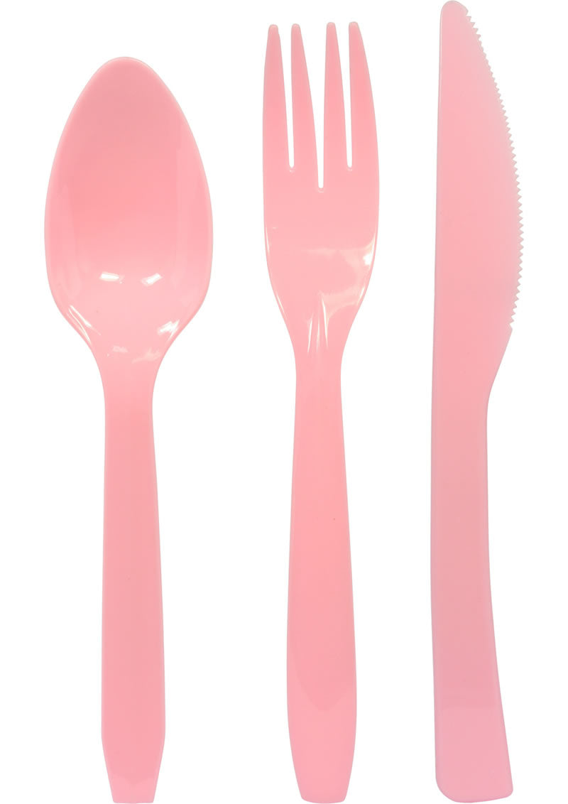 Utensilios para despedida de soltera de color rosa, paquete de 10