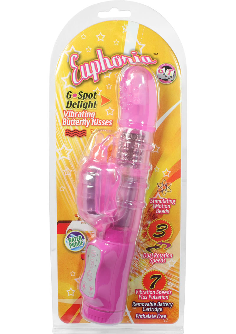 Euphoria Vibrator Waterproof 8 Inch Pink