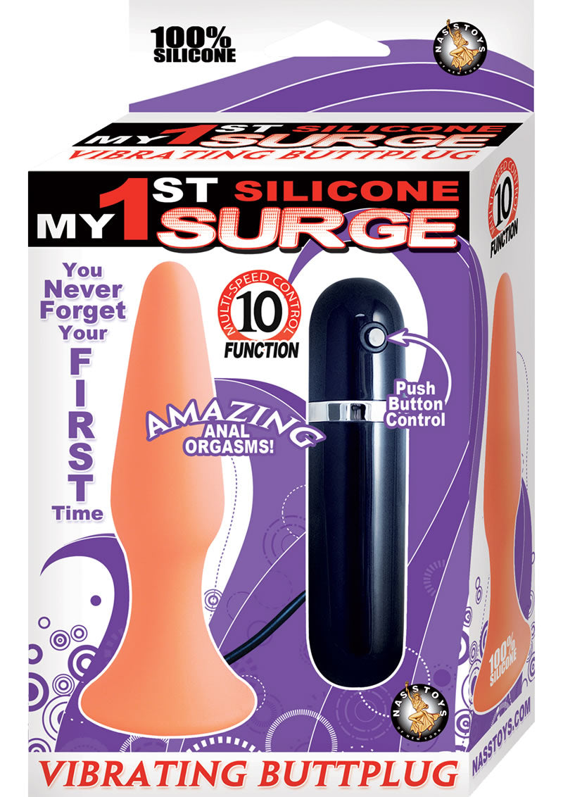 My First Silicone Surge Vibrating Butt Plug 5 Inch Flesh