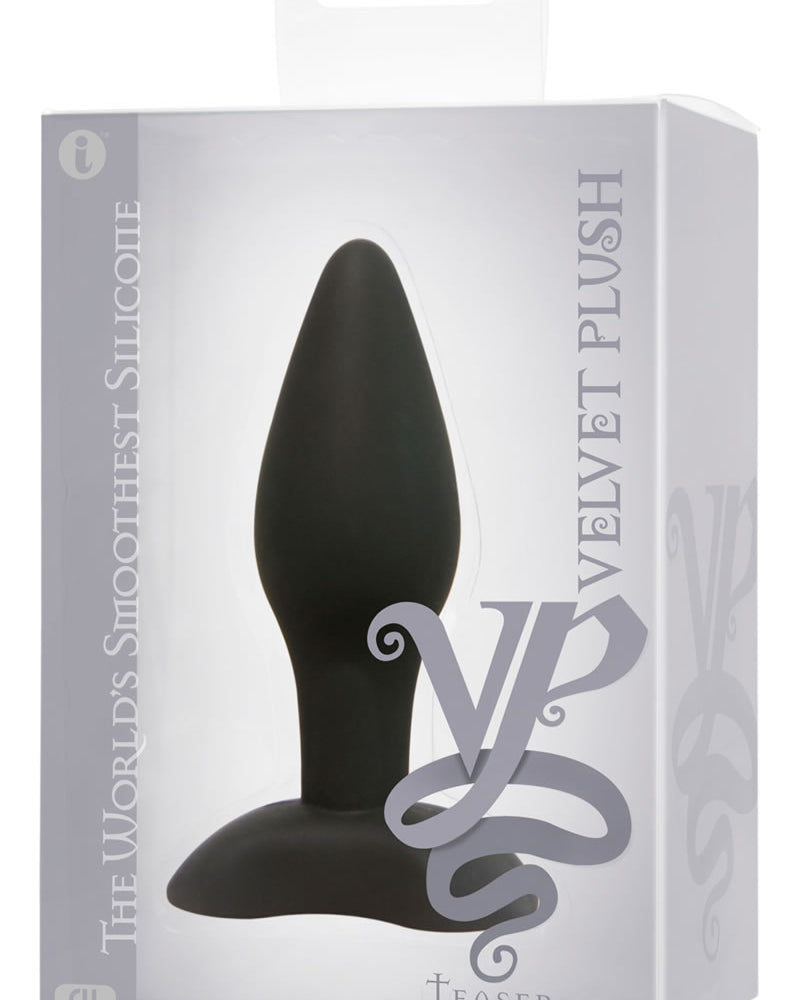 Tapón anal de silicona de felpa aterciopelada, tamaño pequeño, 3,5 pulgadas, color negro