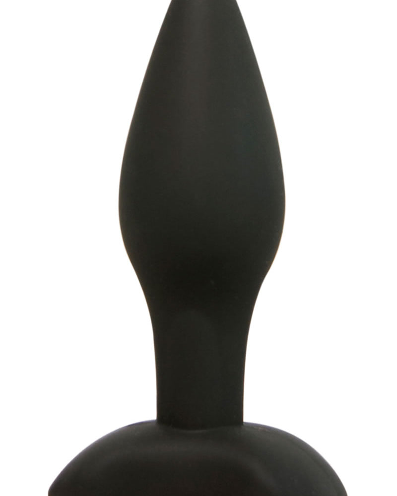 Tapón anal de silicona de felpa aterciopelada, tamaño pequeño, 3,5 pulgadas, color negro
