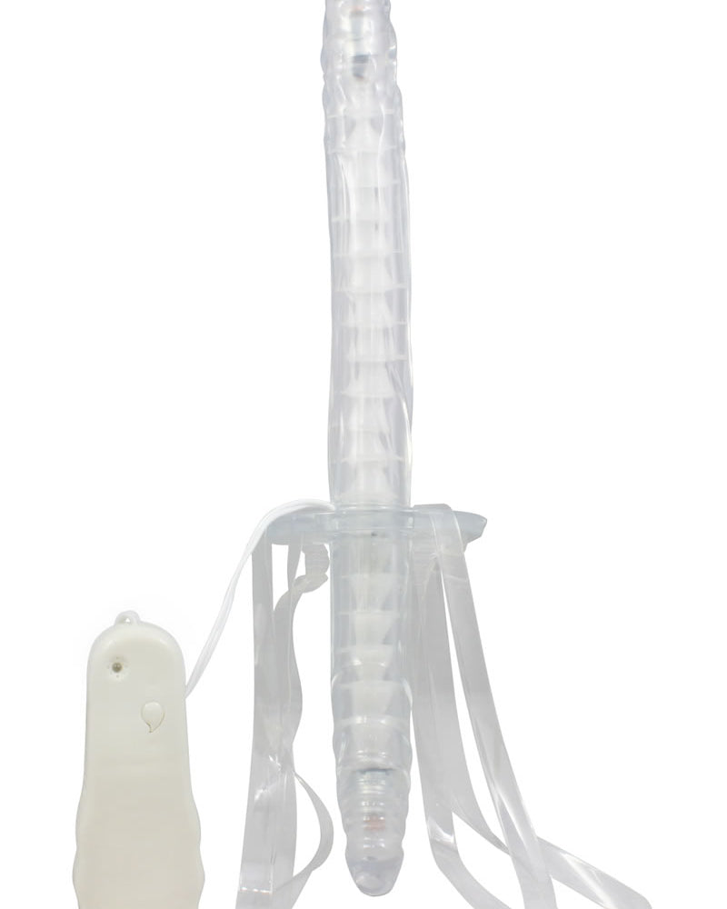 Double Fuk Vibrating Dong Strap On 13 Inch Clear