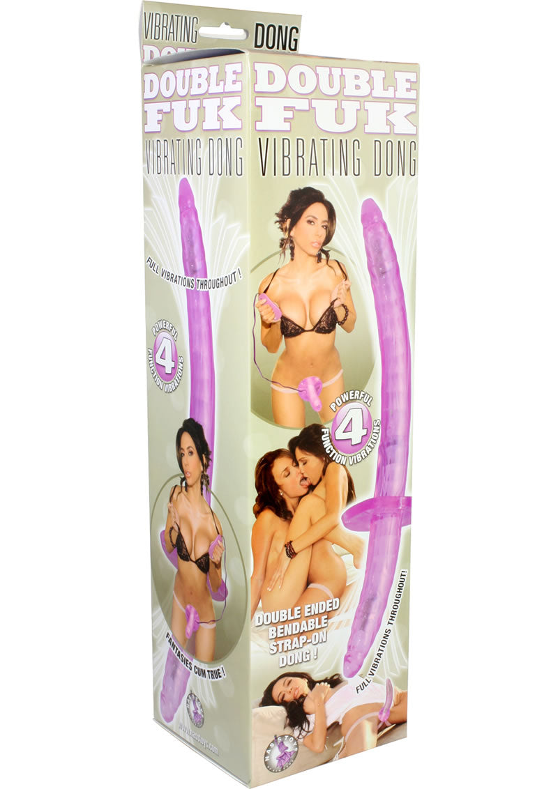 Correa vibradora para pene Double Fuk de 13 pulgadas, color morado