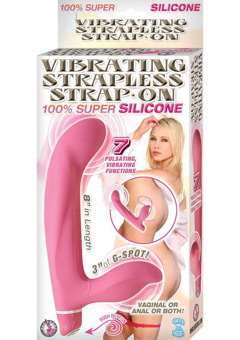 Correa vibradora sin tirantes de silicona resistente al agua de 8 pulgadas de color rosa