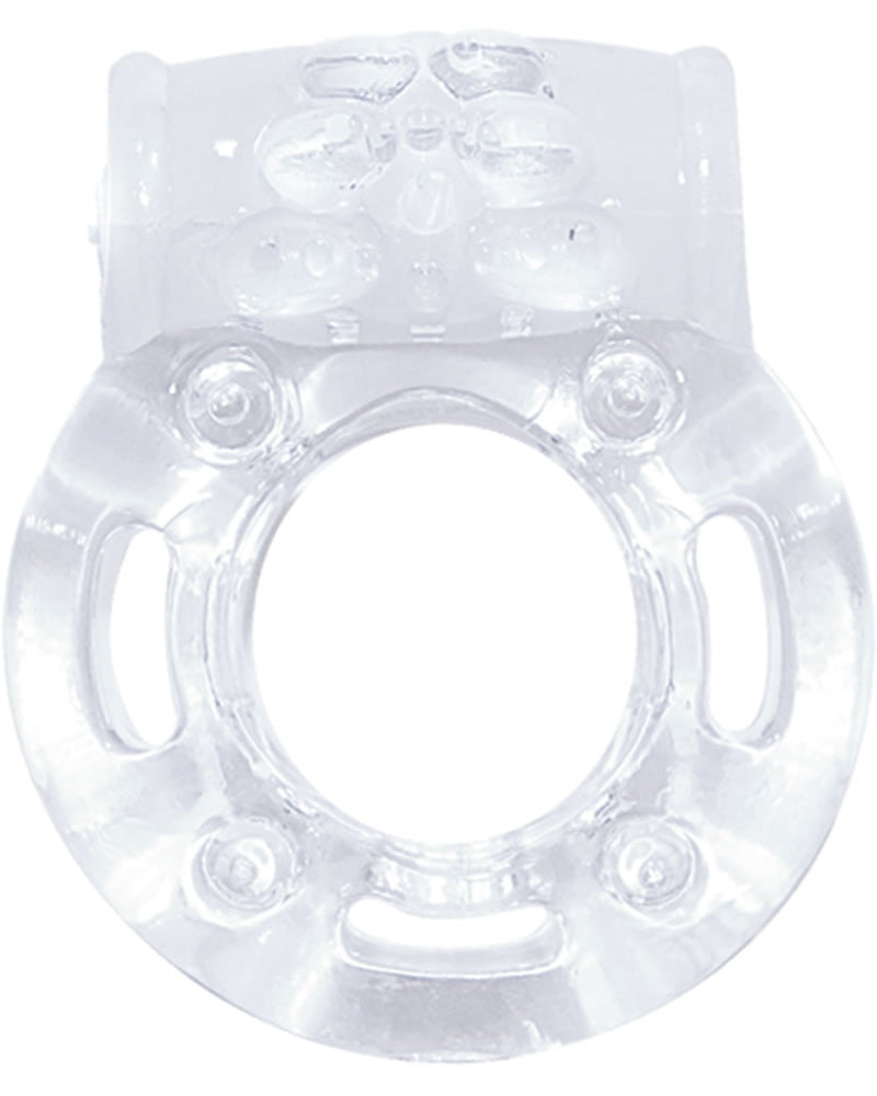 Anillo vibrador para el pene de la colección Macho Crystal, transparente