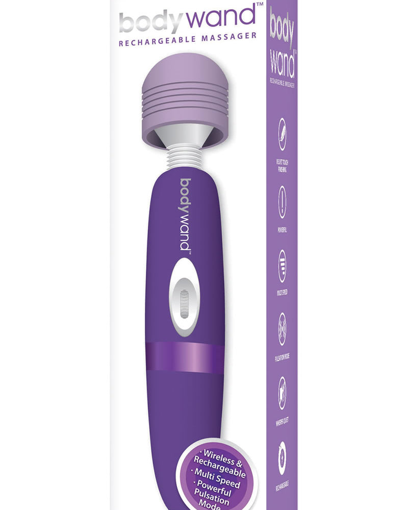 Masajeador recargable Bodywand, vibrador inalámbrico, morado, grande