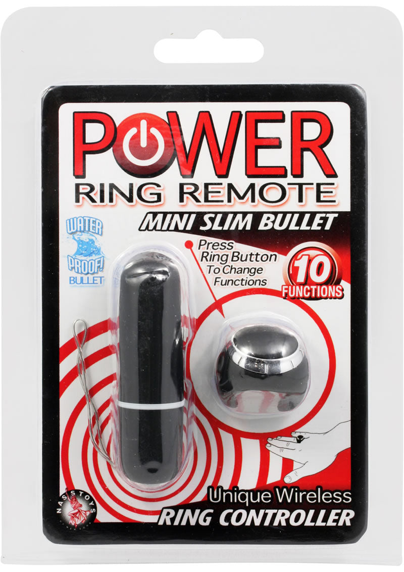 Control remoto Power Ring Mini Slim Bullet resistente al agua de 2,5 pulgadas, color negro