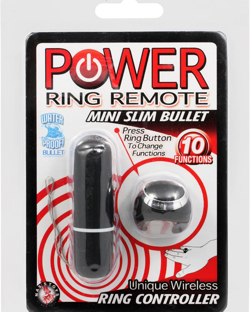 Control remoto Power Ring Mini Slim Bullet resistente al agua de 2,5 pulgadas, color negro