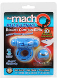 Macho Pulsating Remote Control Cockring Waterproof Blue