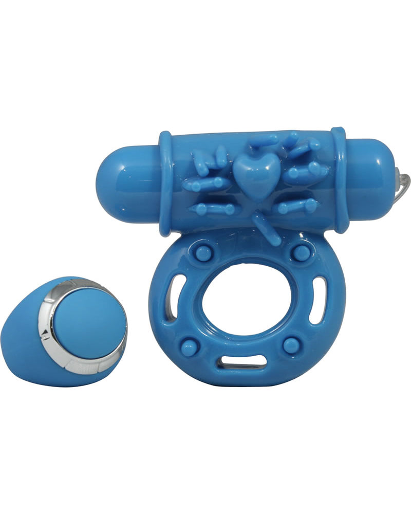 Anillo para el pene con control remoto pulsante Macho, resistente al agua, color azul