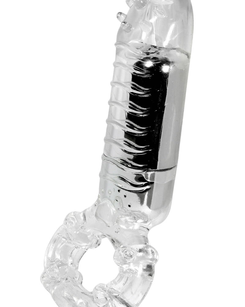 Anillo para el pene y masajeador de clítoris Hero, transparente, resistente al agua