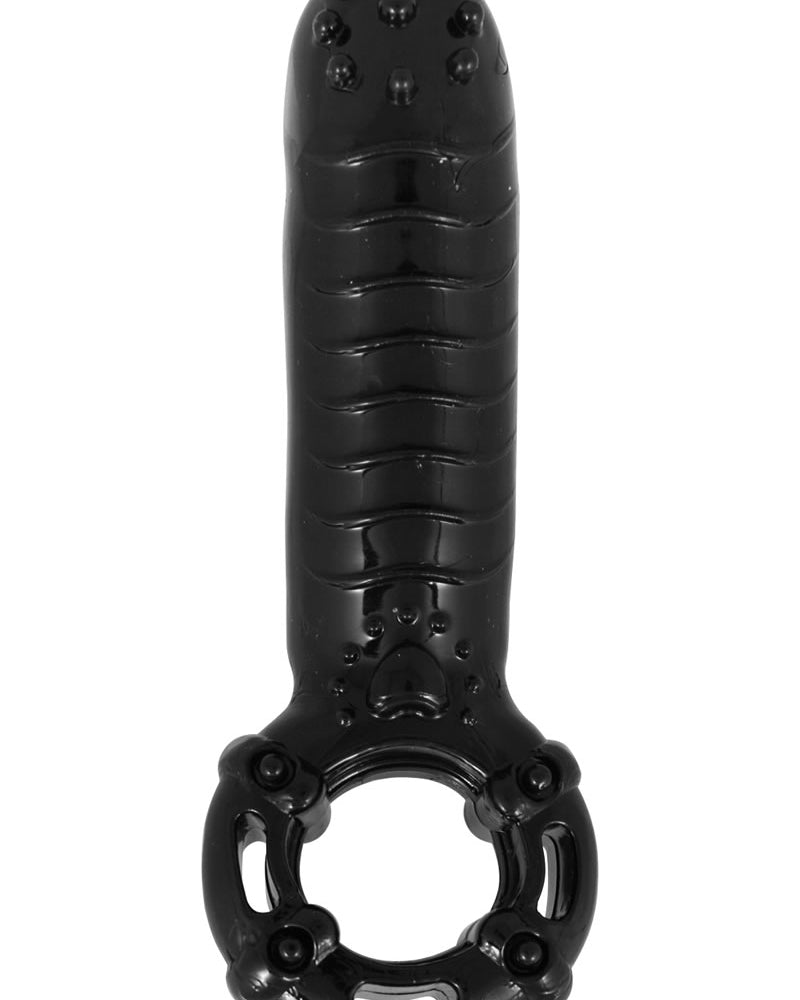 Anillo para el pene y masajeador de clítoris Hero, resistente al agua, color negro