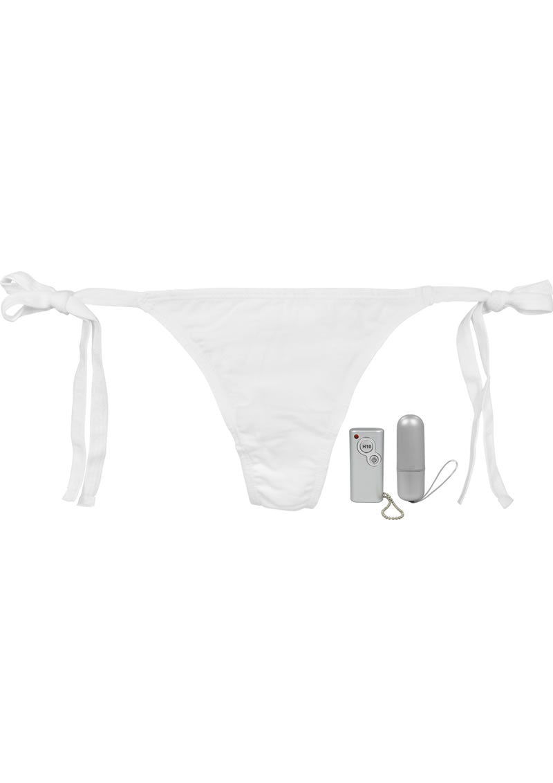 Vibro Panty Bikini Control Remoto Impermeable Blanco Talla Única