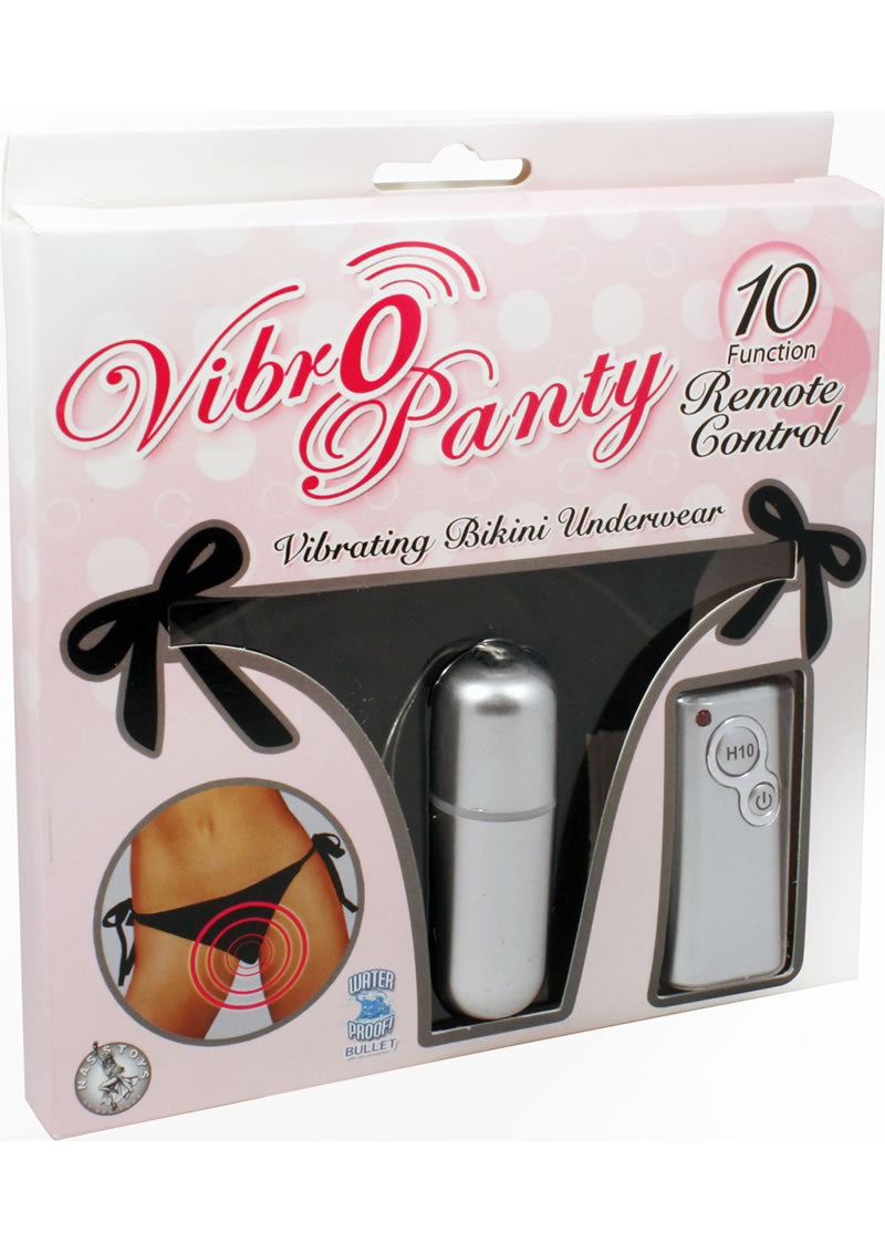 Vibro Panty Bikini Control Remoto Impermeable Negro Talla Única