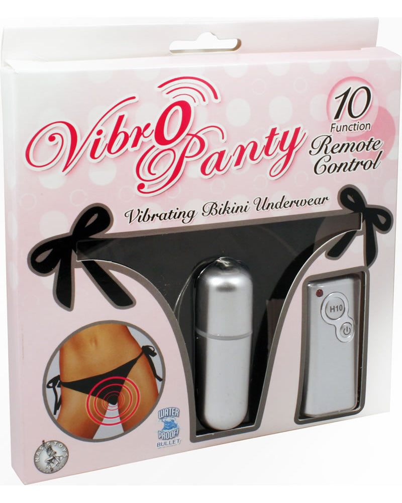 Vibro Panty Bikini Control Remoto Impermeable Negro Talla Única