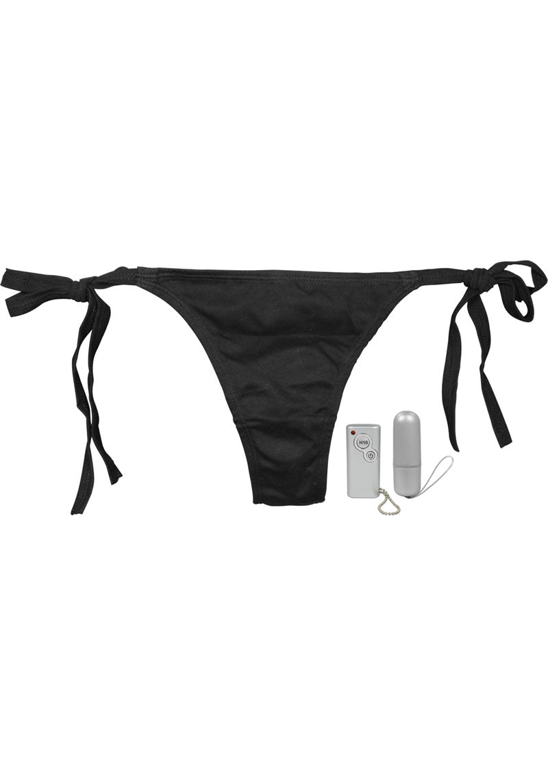 Vibro Panty Bikini Control Remoto Impermeable Negro Talla Única