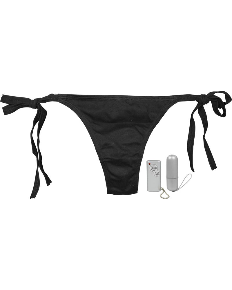 Vibro Panty Bikini Control Remoto Impermeable Negro Talla Única