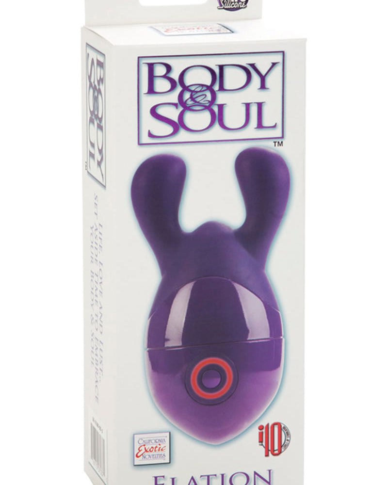 Masajeador corporal de silicona Body And Soul Elation, resistente al agua, color morado