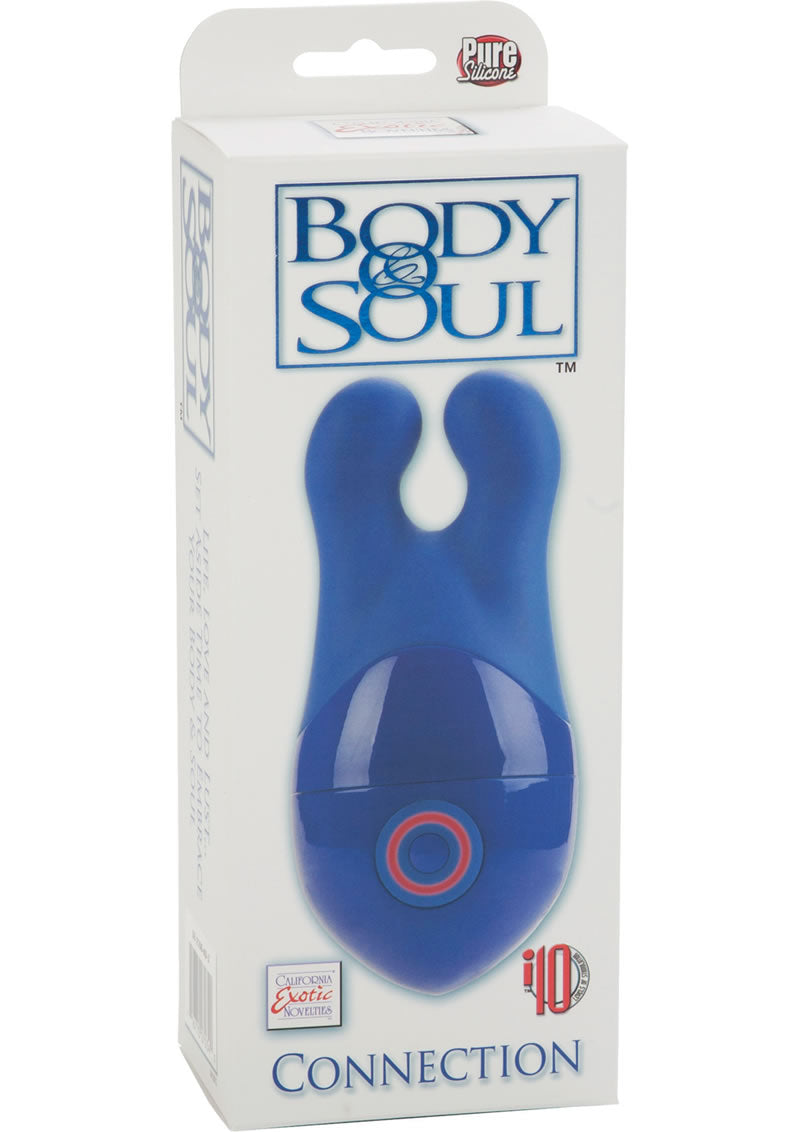 Masajeador corporal de silicona Body And Soul Connection, resistente al agua, color azul