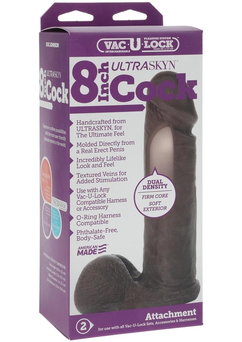 Vac U Lock 8 Inch UR3 Cock Dildo Black