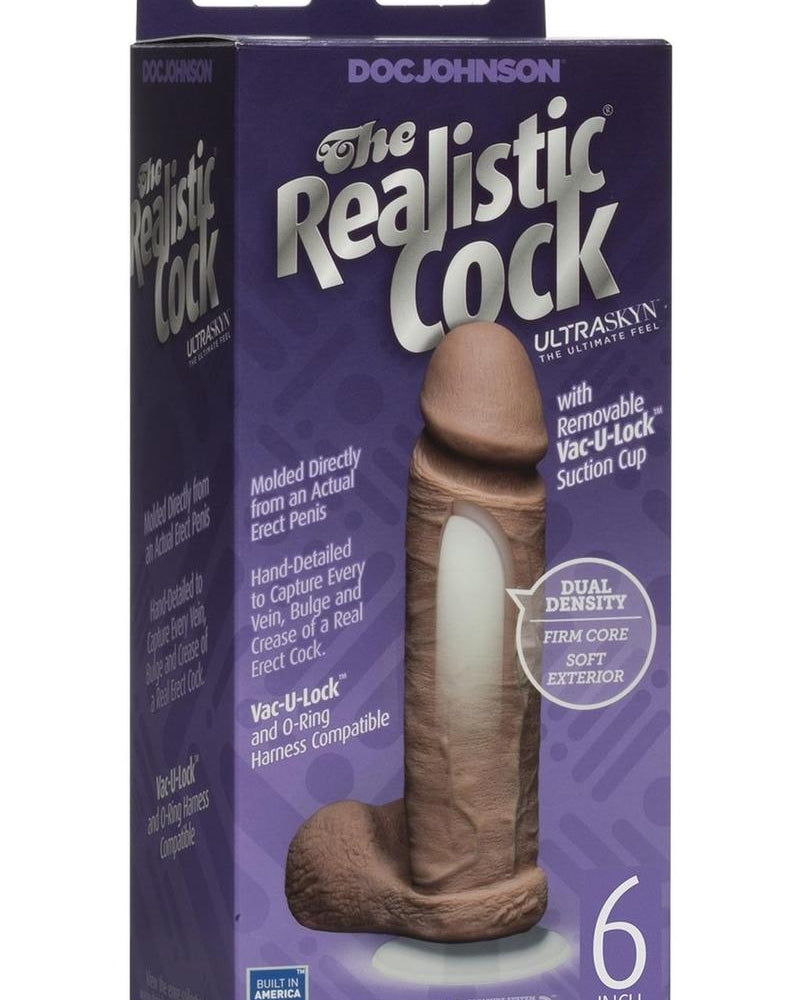 The Original Realistic Cock UR3 Dildo 6 Inch Brown