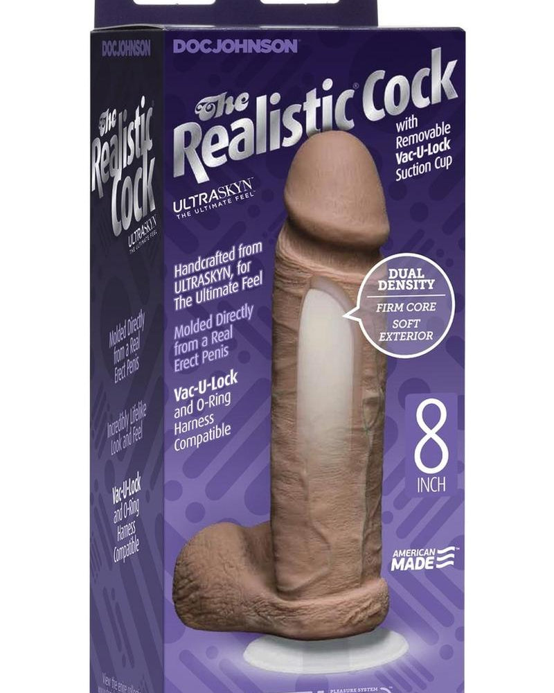 The Original Realistic Cock UR3 Dildo 8 Inch Brown