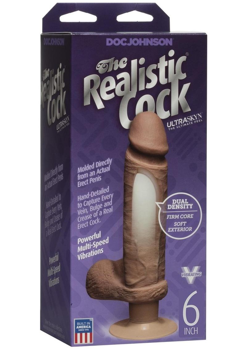 The Vibro UR3 Realistic Vibrating Cock 6 Inch Brown