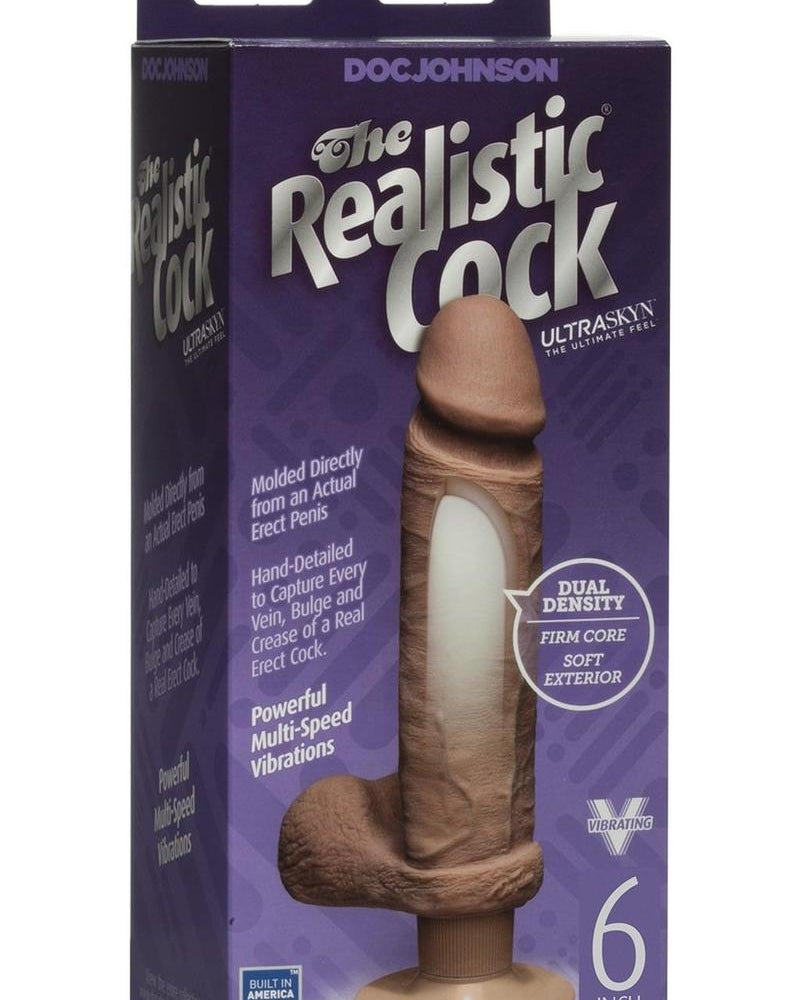 Pene vibrador realista Vibro UR3 de 6 pulgadas en color marrón