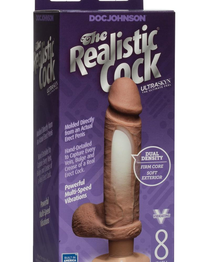 Pene vibrador realista Vibro UR3 de 20 cm y color marrón