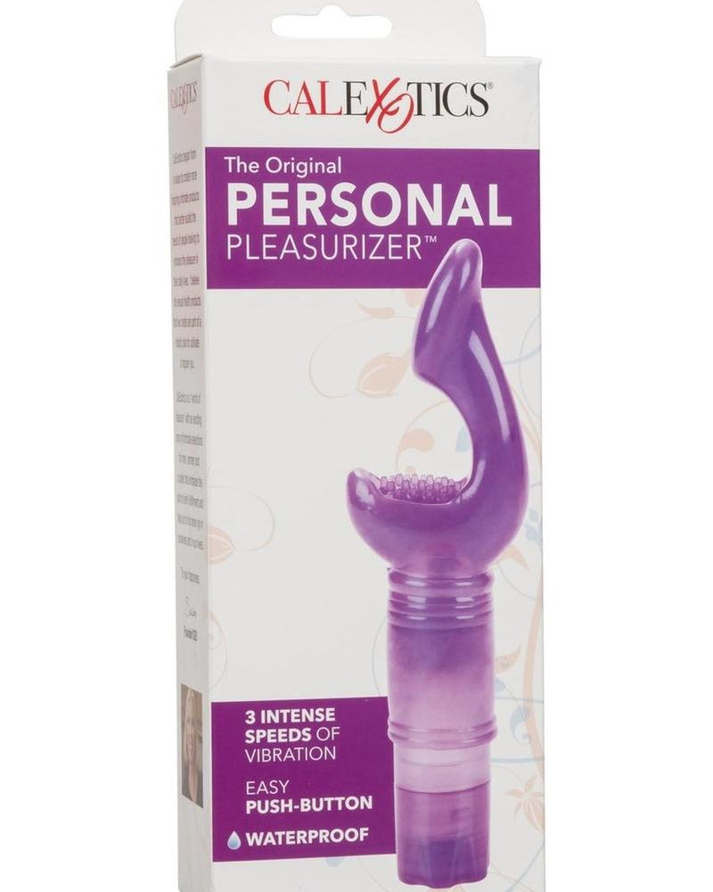 El vibrador personal Pleasurizer original resistente al agua y morado