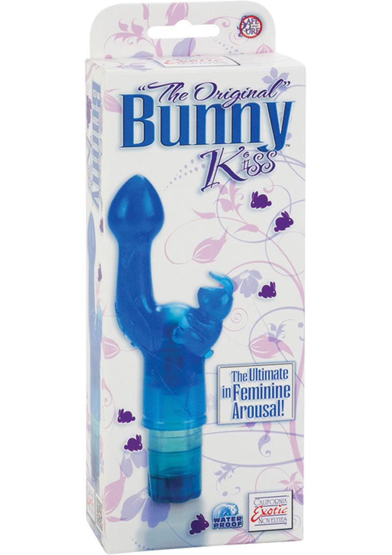 Vibrador Bunny Kiss original resistente al agua, color azul