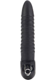 Power Stud Ribbed Vibrator Waterproof Black 6.75 Inch