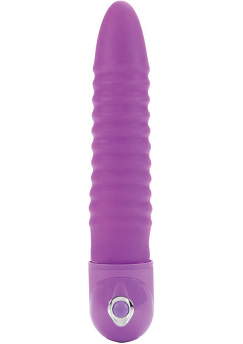 Power Stud Ribbed Vibrator Waterproof Purple 6.75 Inch