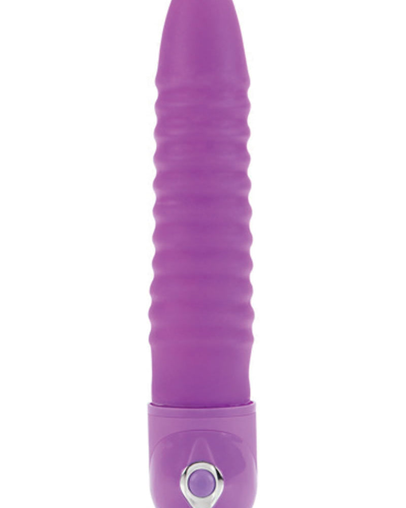 Power Stud Ribbed Vibrator Waterproof Purple 6.75 Inch