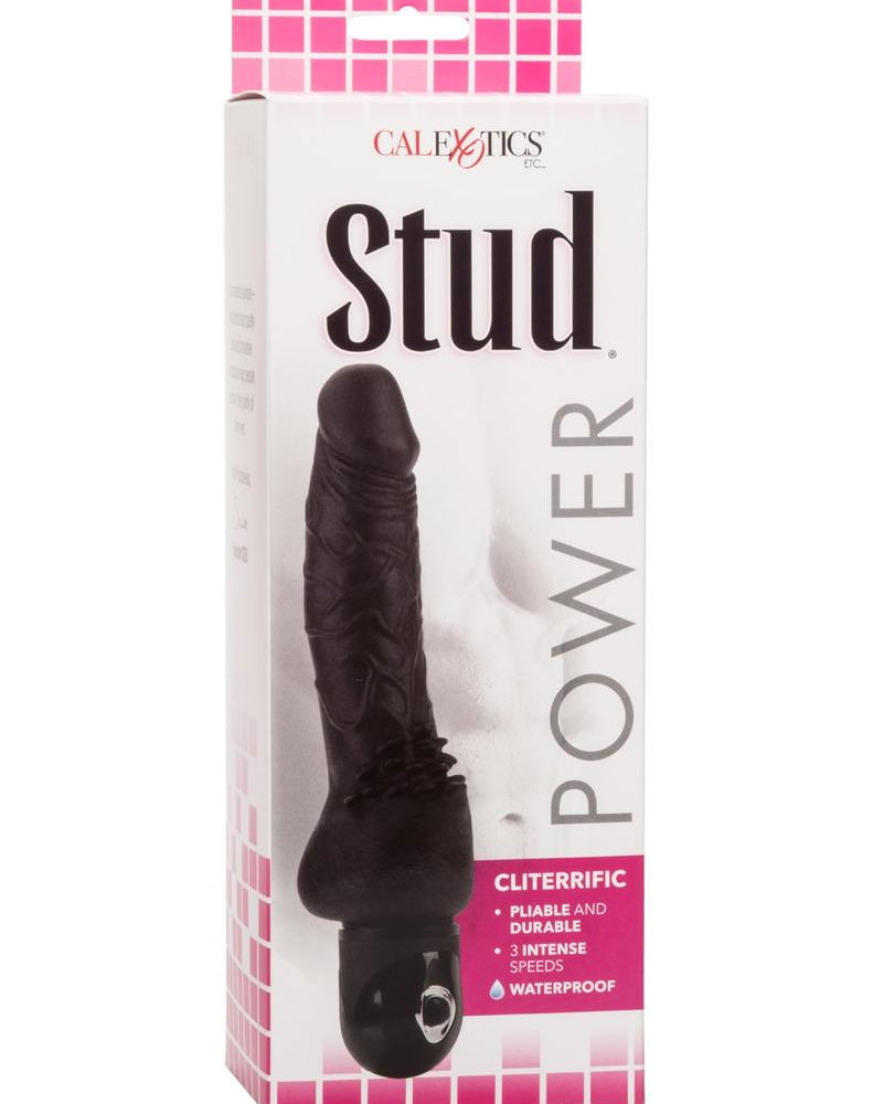 Power Stud Cliterrific Vibrator Waterproof Black 6.75 Inch