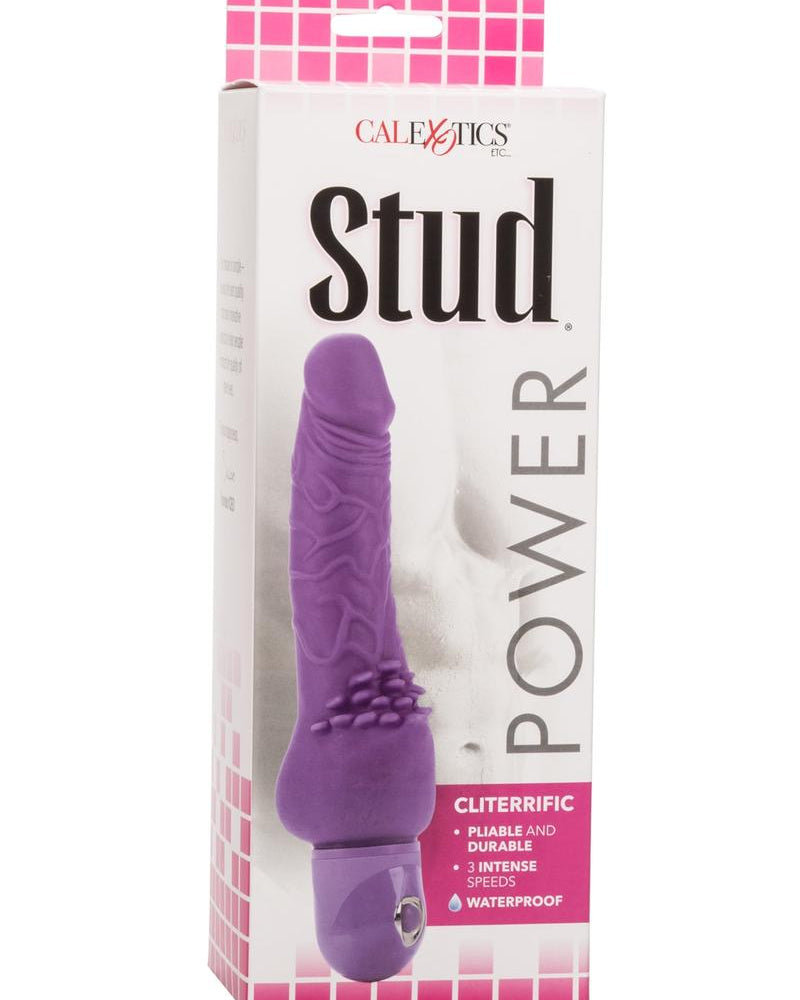 Power Stud Cliterrific Vibrator Waterproof Purple 6.75 Inch