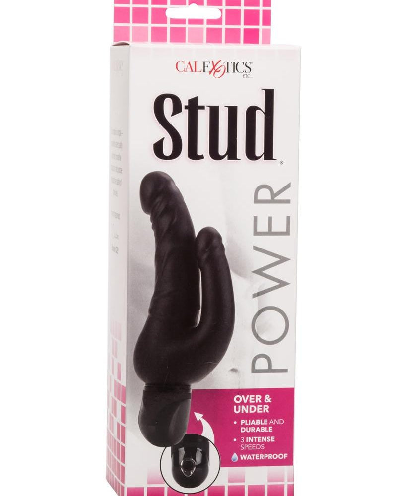 Power Stud Over and Under Vibrator Waterproof Black