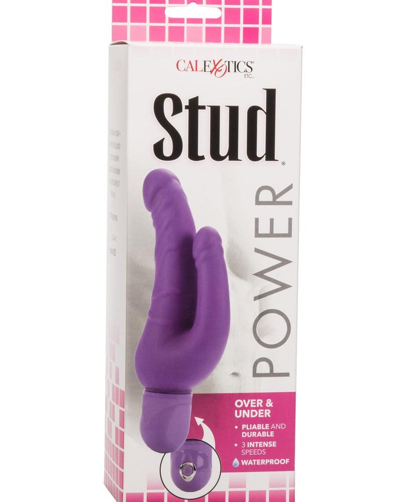 Power Stud Over and Under Vibrator Waterproof Purple