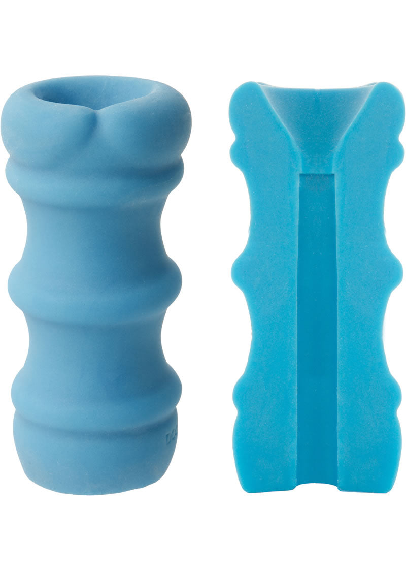 Masturbador fino Mood Pleaser azul de 4,6 pulgadas