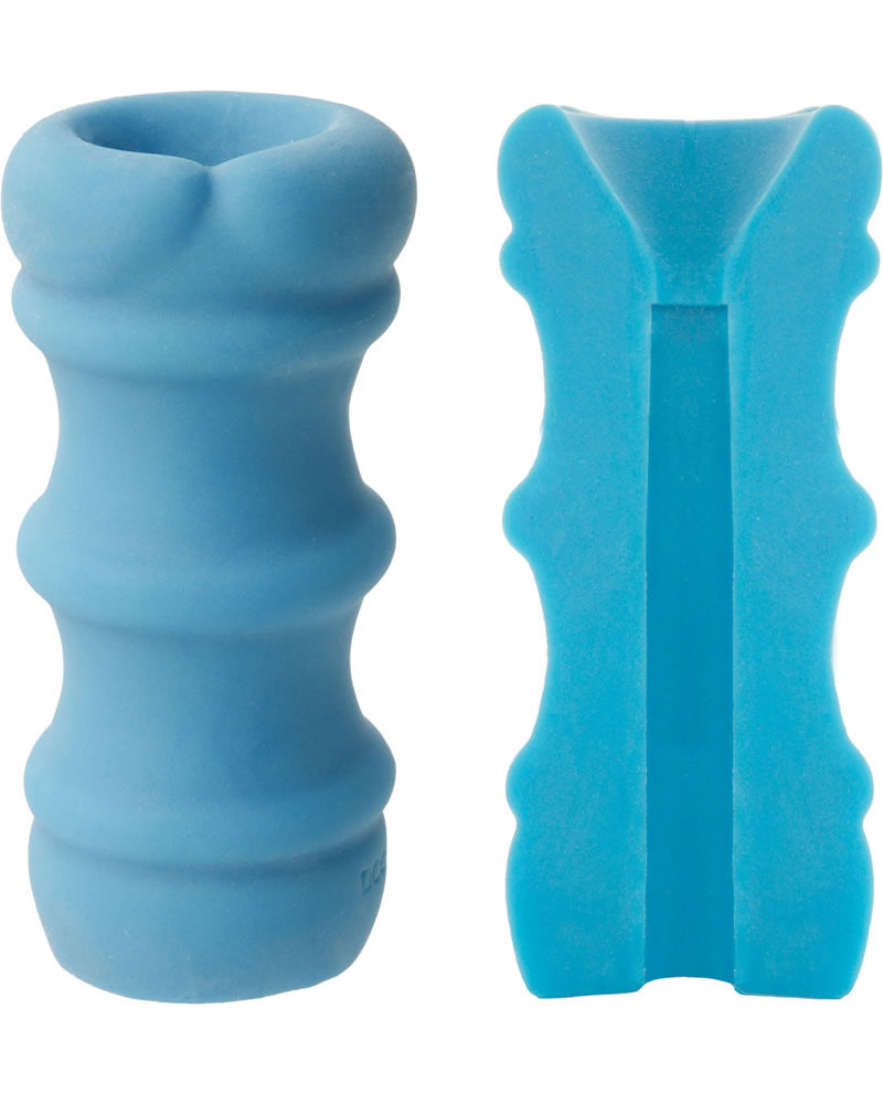 Masturbador fino Mood Pleaser azul de 4,6 pulgadas