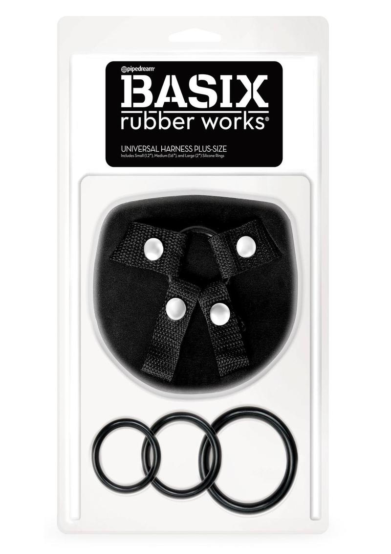 Basix Rubber Works Universal Harness Plus Size Black