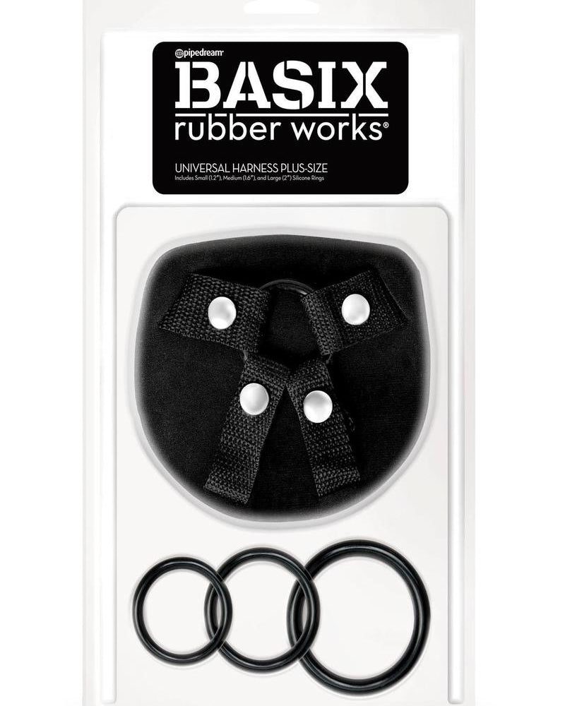 Basix Rubber Works Universal Harness Plus Size Black