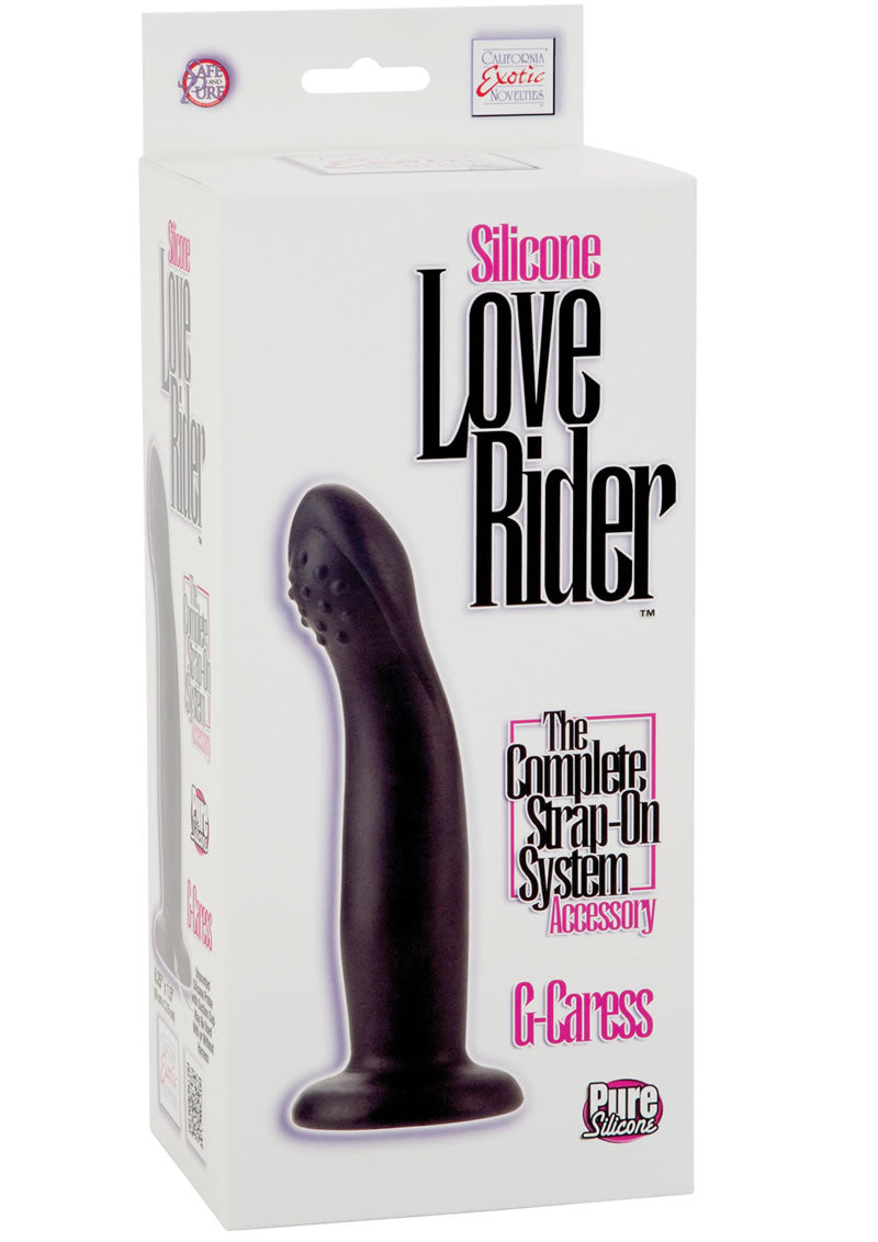 Sonda de silicona Love Rider G Caress negra de 6 pulgadas