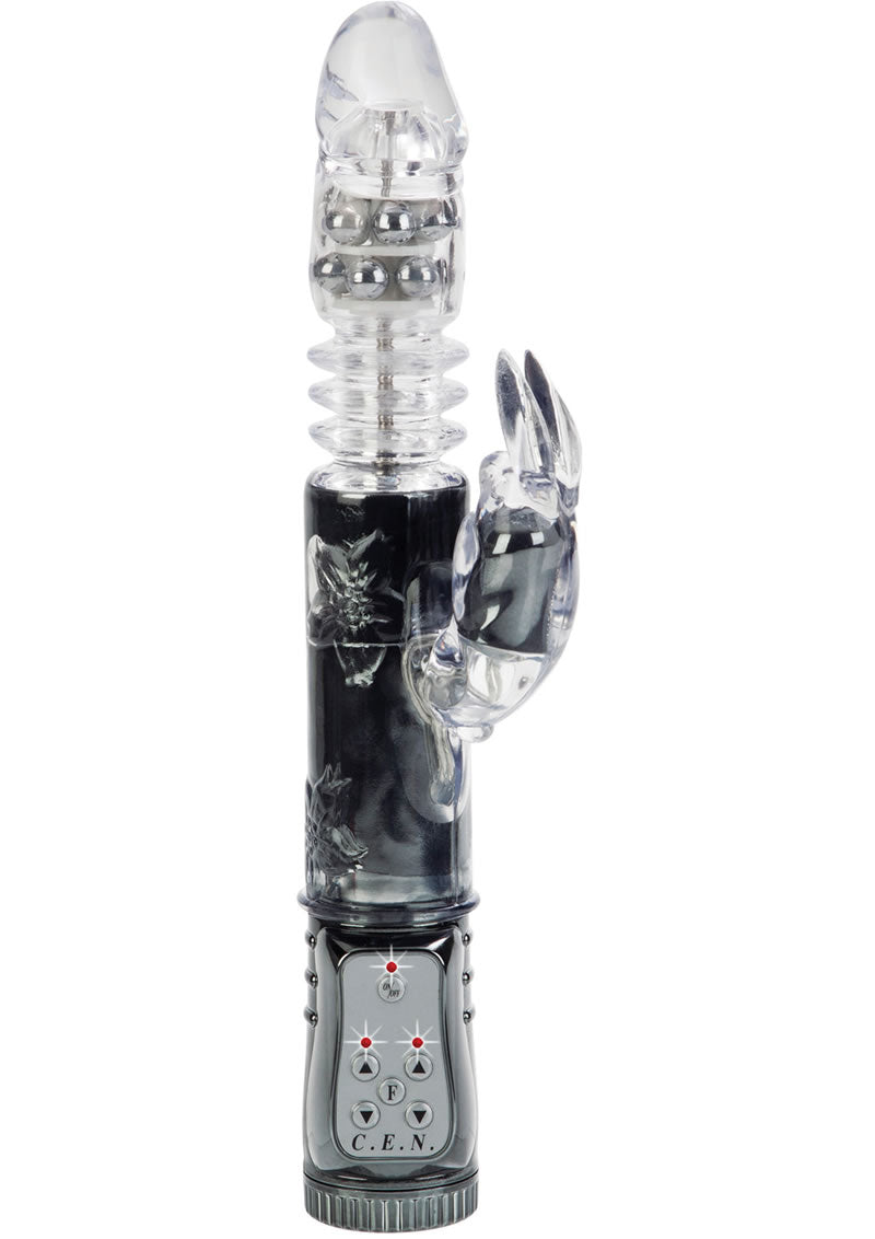 Thrusting Orgasm Bunny Vibrator Waterproof Black