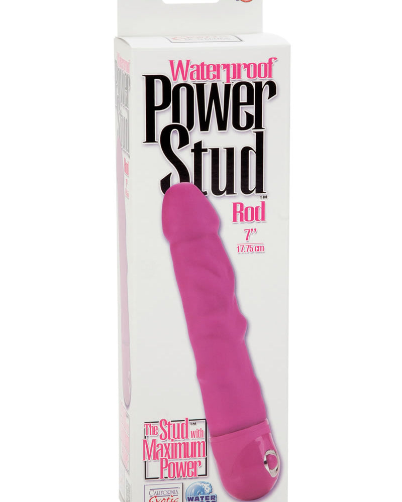 Power Stud Rod Vibrator Waterproof Pink 7 Inch