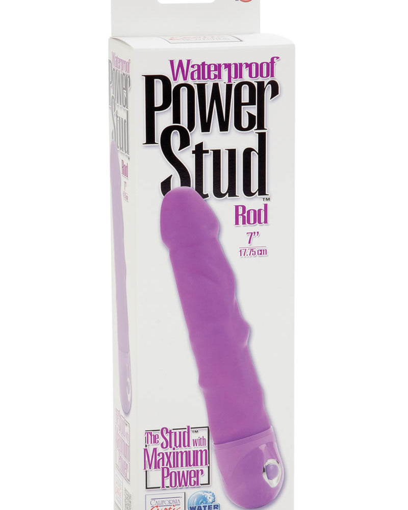 Power Stud Rod Vibrator Waterproof Purple 7 Inch