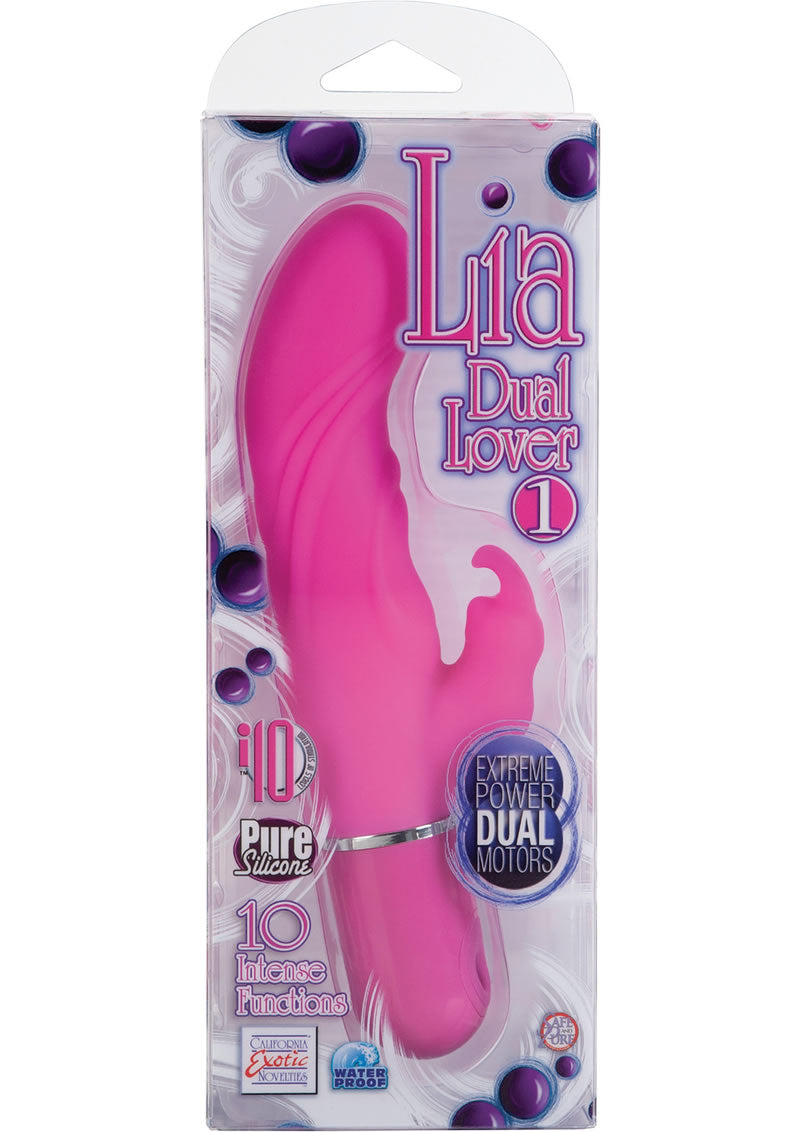 Lia Dual Lover 1 Vibrador de silicona resistente al agua de 4,25 pulgadas en color rosa