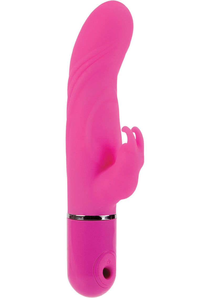 Lia Dual Lover 1 Vibrador de silicona resistente al agua de 4,25 pulgadas en color rosa