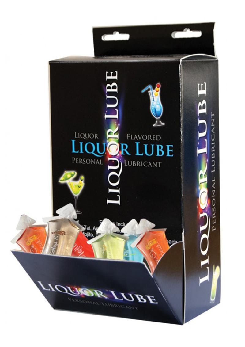 Lubricantes con sabor a licor a base de agua Liquir Lube Exhibidor de mostrador 50 almohadillas por exhibidor